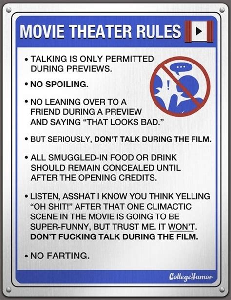 movie theater rules and regulations.